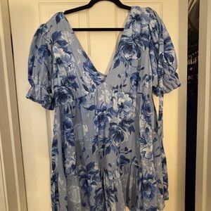 Altar’d State Floral Blue Women's Mini Dress